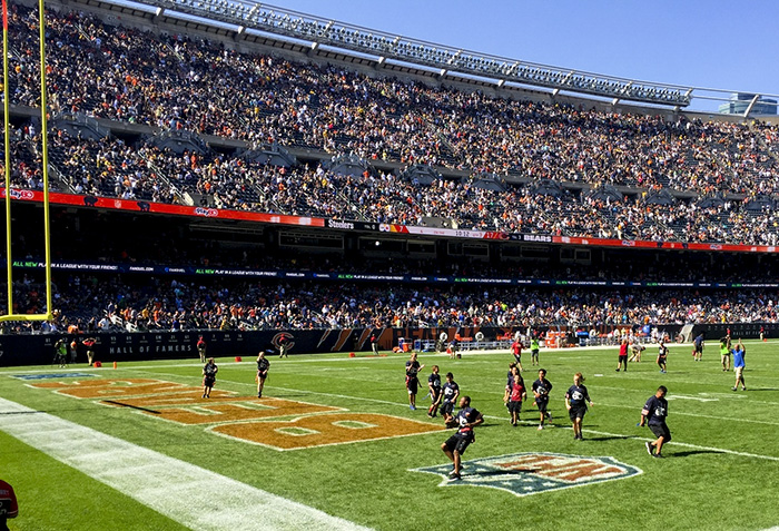 Students in Scrimmage Game at Soldier Field
